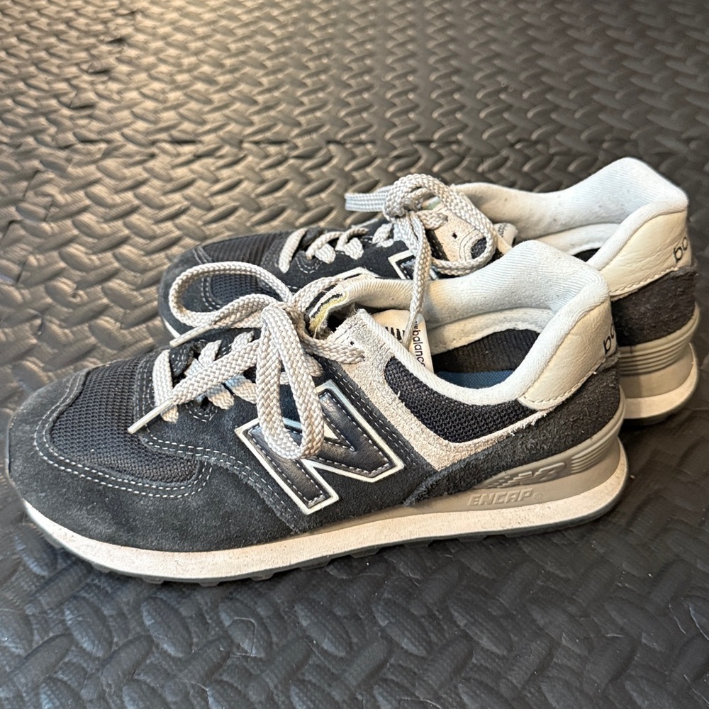 New Balance Charcoal and Cream Sneakers